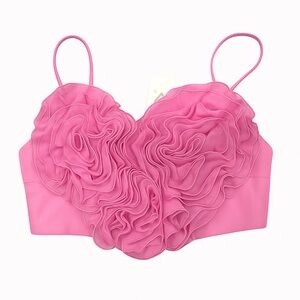 Zara Pink Ruffled Crop Top